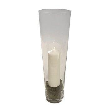 Glass Cone Vase and Candle.